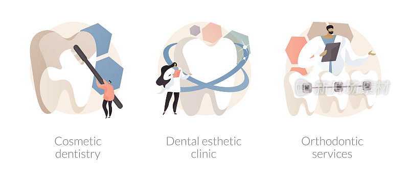 Smile treatment abstract concept vector illustrations.